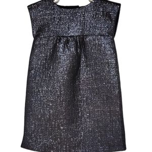 GAP Metallic Silver Black & Gray Cap Sleeve Dress